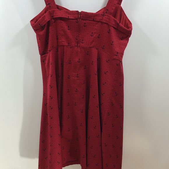Torrid Anchor Miranda Dress Size 16 Pinup 50s Style‎ Red Anchor Sailor Nautical - Picture 5 of 6